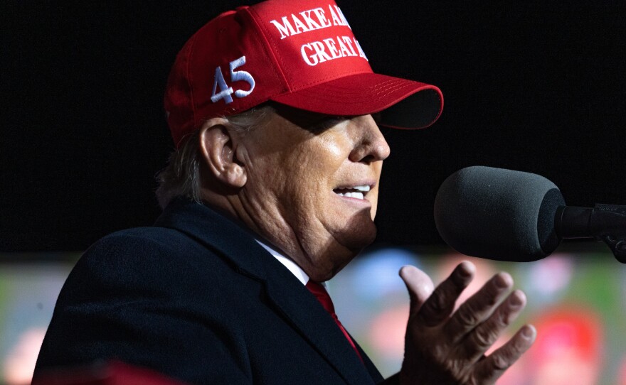 Former President Donald Trump held a rally in Commerce, Ga., last Saturday with candidates he's backing in the state's May primary elections.