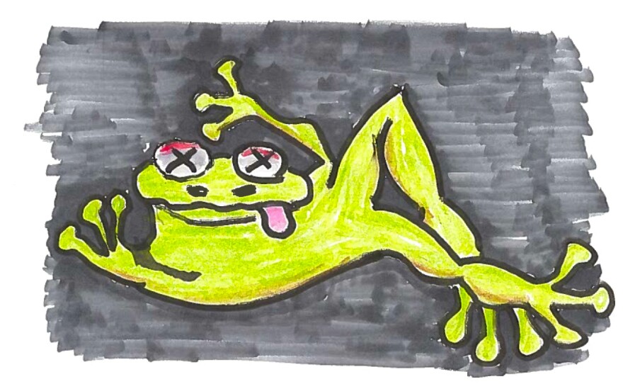 Frogs are too heavy to land safely. They'd splat.