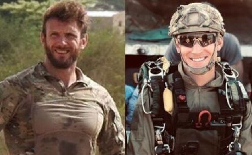 Commandos Cédric de Pierrepont (left) and Alain Bertoncello were killed during a rescue operation that freed four hostages in Burkina Faso, France's navy says.