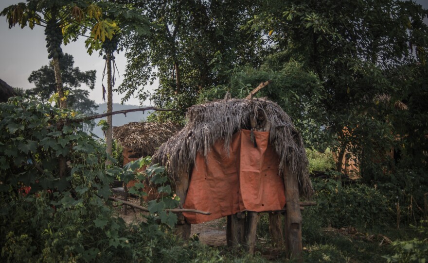 A menstrual shed sits among the trees in the village of Narsi in western Nepal.