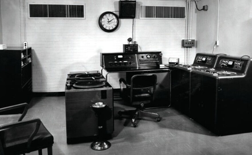 WBT radio's bomb shelter in Charlotte, N.C., part of a government-funded emergency communications network, as it looked in 1963.