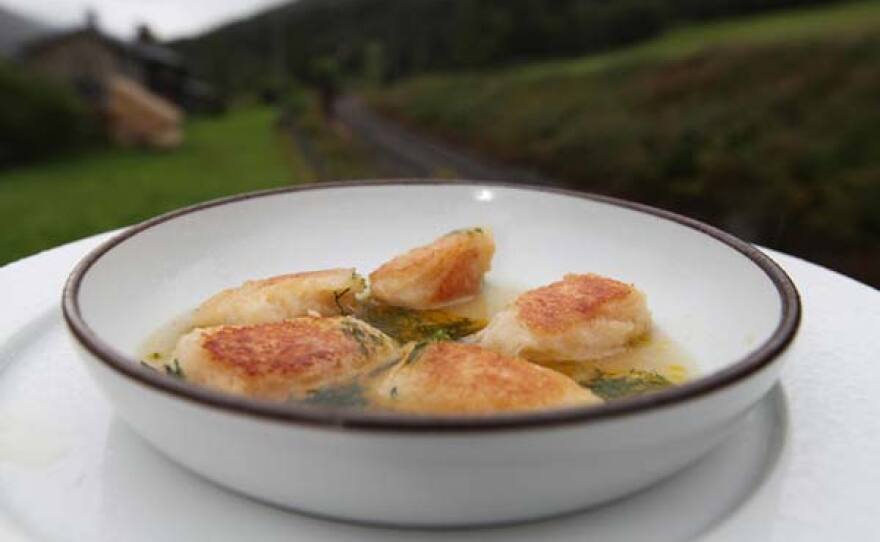 Sekkjepose is a potato dumpling, not unlike gnocchi, only a little more flavorful and cooked in a broth and filled with cured meat.