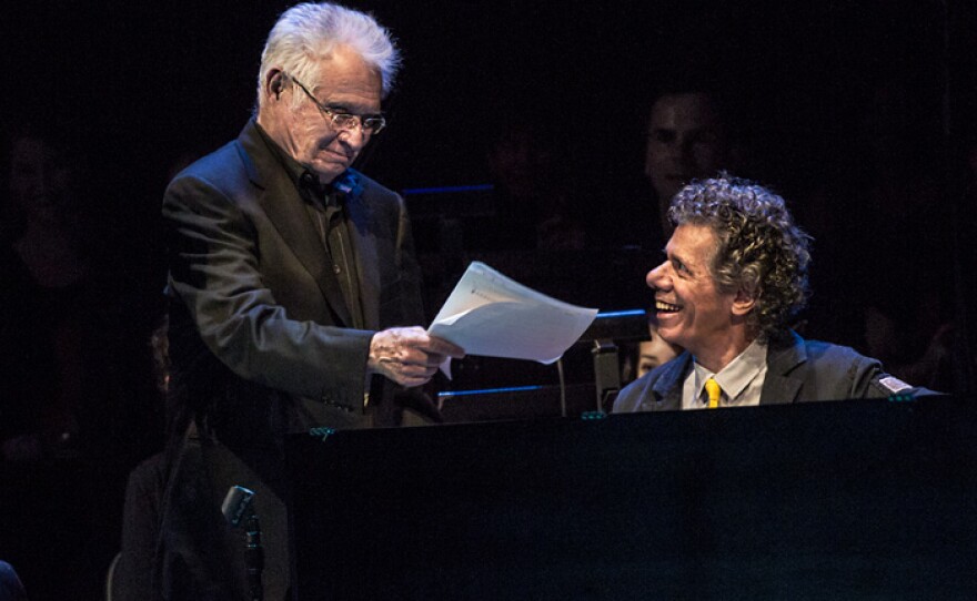 Jazz legends Dave Grusin and Chick Corea share a moment.