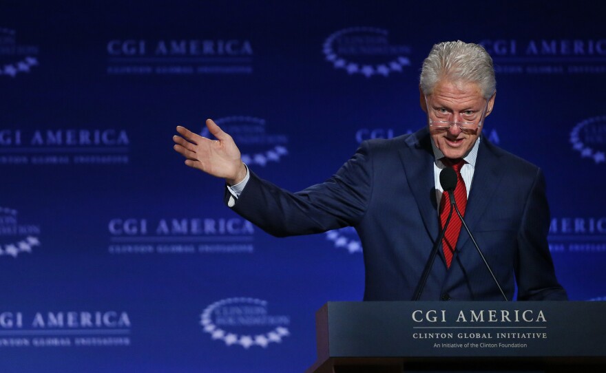 Former President Bill Clinton speaks at the annual gathering of the Clinton Global Initiative America, part of the Clinton Foundation, in Denver in 2015.