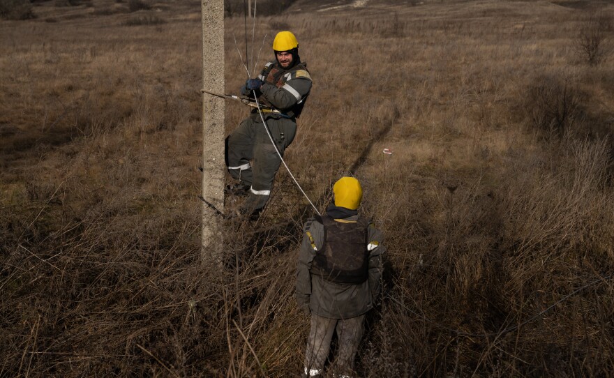 Utility workers have restored Ukraine's electrical grid to between 90% and 95% of its prewar state.