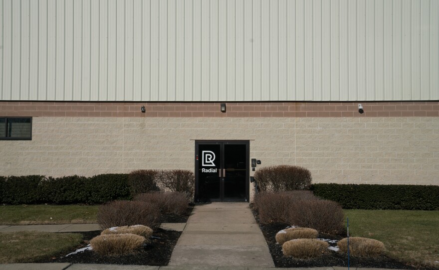 Alex Economos, who runs this Radial warehouse, says investing in a lot of robots makes more sense in a large million-square-foot Amazon facility than a small or midsize operation like his.