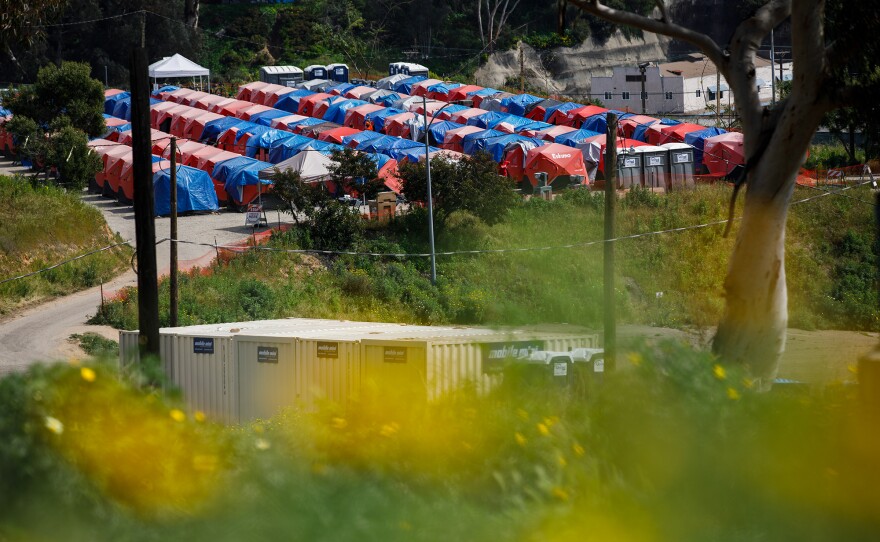 The O Lot safe sleeping site at Balboa Park in San Diego on March 22, 2024.