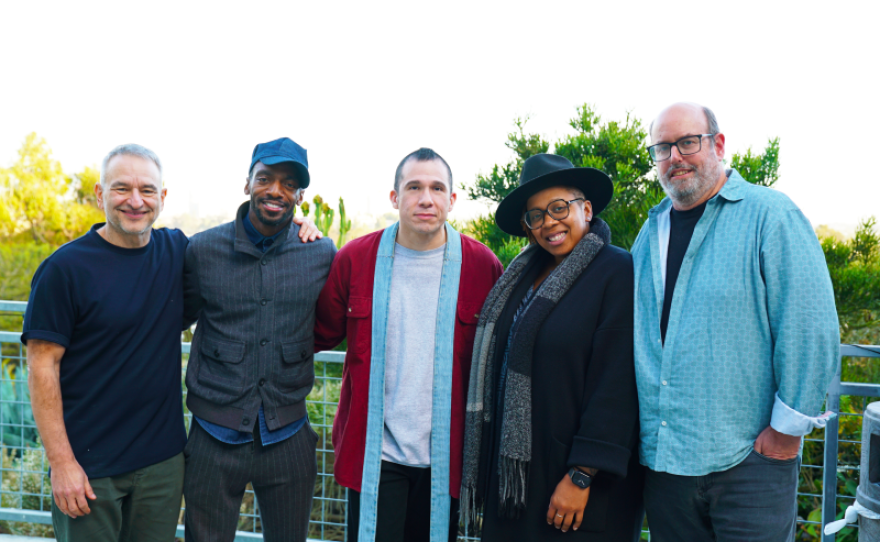 The creative team behind "3 Summers of Lincoln:" writer/lyricist Joe DiPietro; lyricist/choreographer Daniel J. Watts; choreographer Jon Rua; composer Crystal Monee Hall; and director and La Jolla Playhouse artistic director Christopher Ashley. (2025)