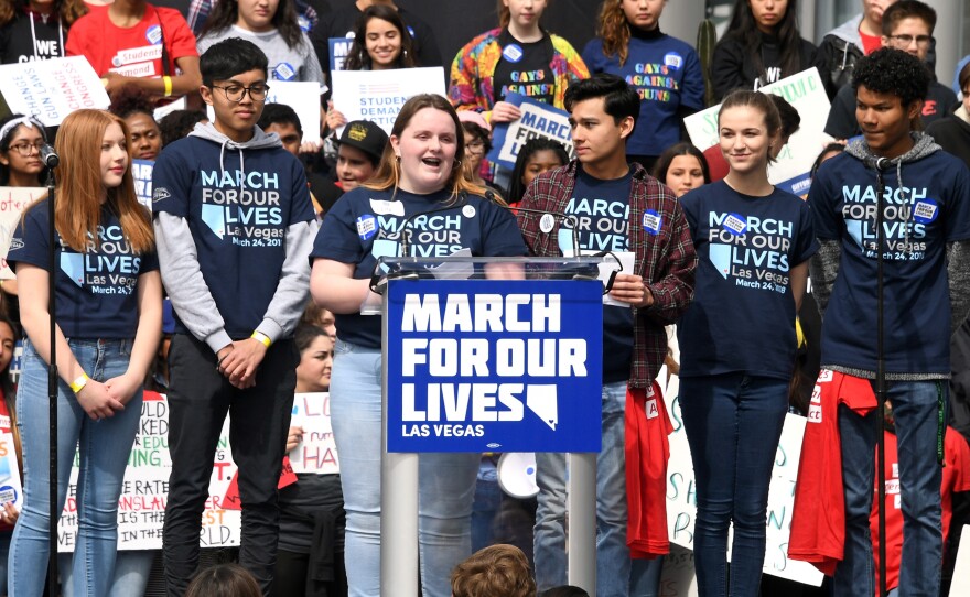 A March for Our Lives demonstration in Las Vegas, Nevada, in 2018. The organization is youth-led.