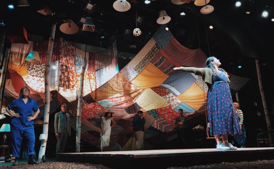 Actors from Cygnet Theatre's production of "Life Sucks" are shown on set during a rehearsal. The production runs Feb. 3 through Feb. 27, 2022.