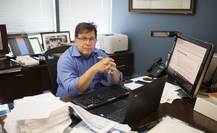 Former San Diego City Attorney Mike Aguirre sits in his office, July 29, 2016.