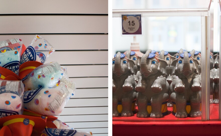 Cotton candy and circus souvenirs are sold at the Royal Farms Arena in Baltimore. The concessions staff travel with the circus; some have lived on the road with Ringling for decades.