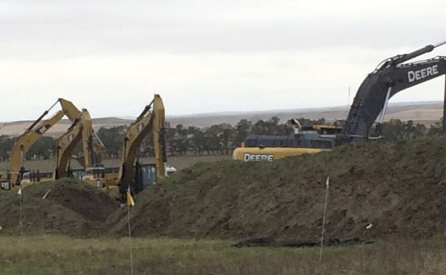 Work resumed Tuesday on the Dakota Access Pipeline, near St. Anthony, N.D.