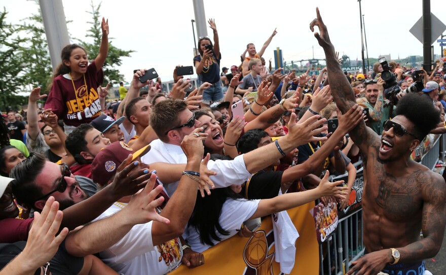 Cleveland Cavaliers guard Iman Shumpert whipped up the crowd on Wednesday.