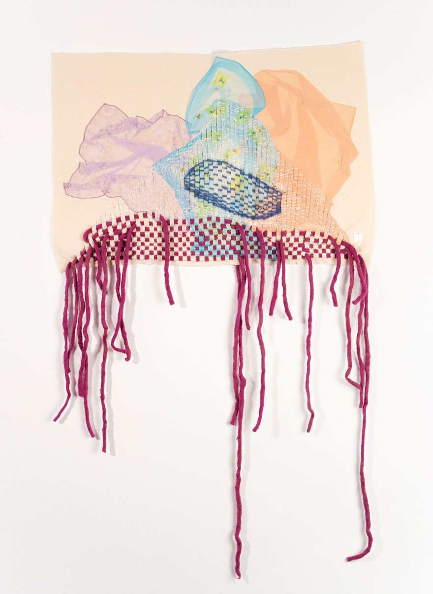 "Pure energy" is a textile work by artist Oslyn Whizar.