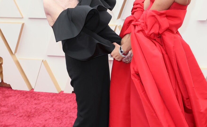 Rita Moreno and Ariana DeBose attend the 94th Annual Academy Awards in Hollywood.