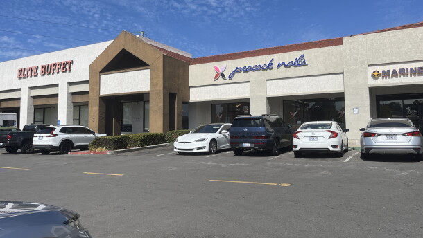 Cars are parked in front of Peacock Nails in Lemon Grove, Oct. 20, 2026.