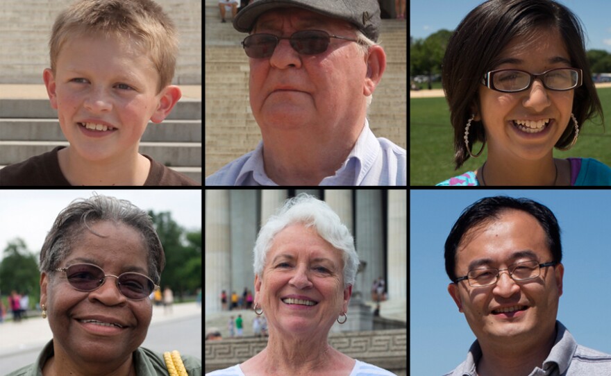 Row 1: Stewart Merriam, Logan, Utah; Darwin Danks, Watertown, N.Y.; Emaan Khan, Austin, Texas. Row 2: Mildred Cobbinah, Kansas City, Mo.; Jean Hebert, Chippewa Falls, Wis.; Ted Cai of Houston.