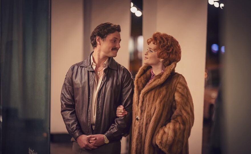 HELENA BONHAM CARTER as Noele Gordon (Nolly) and AUGUSTUS PREW as Tony Adams. MASTERPIECE: NOLLY Episode 1.