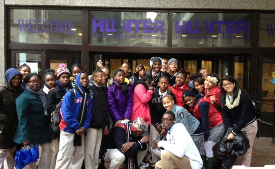 Students from a Harlem Children's Zone school visit Hunter College in New York. College visits are one way schools encourage students to attend college after graduation; now, a growing number of schools are working to help students succeed in college as well.