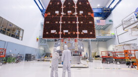 Technicians connect the inner and outer segments of NASA's Nancy Grace Roman Space Telescope in 2025 at NASA's Goddard Space Flight Center in Greenbelt, Maryland.
