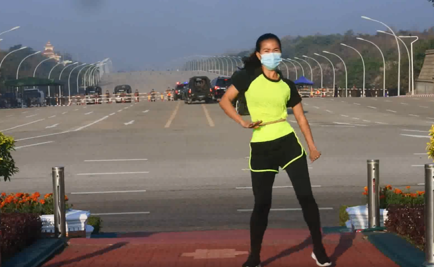 Khing Hnin Wai's video of herself dancing while seemingly unaware of Myanmar's military coup unfolding in the background has gone viral since Monday.