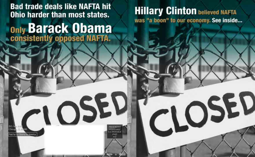A mailer sent by the Obama 2008 campaign against Hillary Clinton during the final stretch of the primary battle.