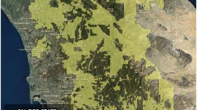 Cal Fire's state responsibility area (SRA) for San Diego County covers 1 million acres.  It's represented in yellow on this map. 