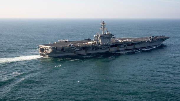 FILE - The USS George Washington aircraft carrier is pictured off the coast of Argentina, May 30, 2024.