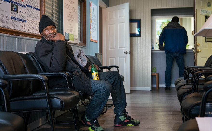 Gerald A. Goines Sr. sits in the waiting room of Chapman's clinic in Northeast Washington, D.C.
