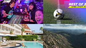 Some of the local places featured on KPBS' Best Wellness and Self-Care of 2025 list are shown. Top row, from left: Arcade Monsters and Sportsplex USA Santee. Bottom row, from left: Hotel del Coronado and Corte Madera Mountain.