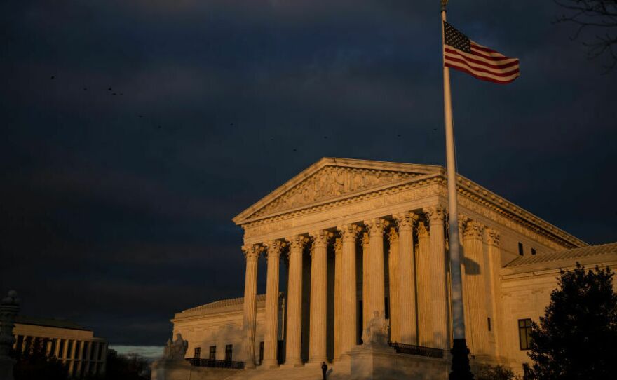 The justices of the U.S. Supreme Court appeared skeptical of an attempt by a part-time Democratic activist to trademark the phrase "Trump too small" and put it on T-shirts.