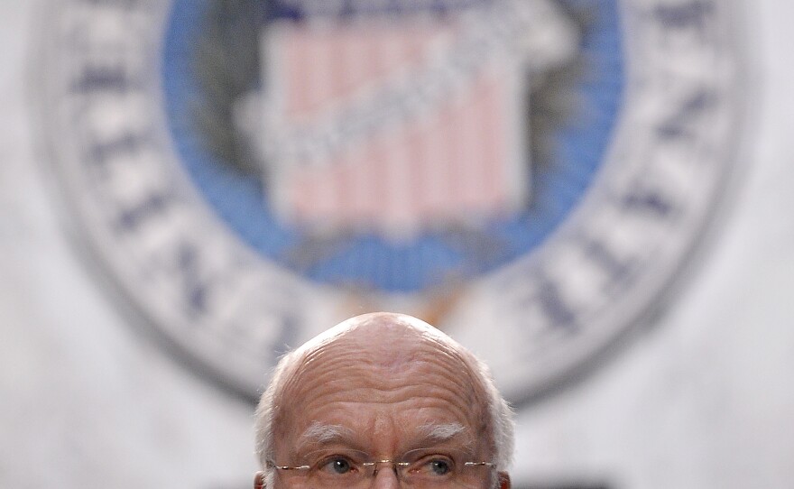 Senate Judiciary Committee Chairman Patrick Leahy holds a hearing on gun control in Washington, D.C., on March 7. The committee has since passed two bills on guns that are headed to the full Senate.