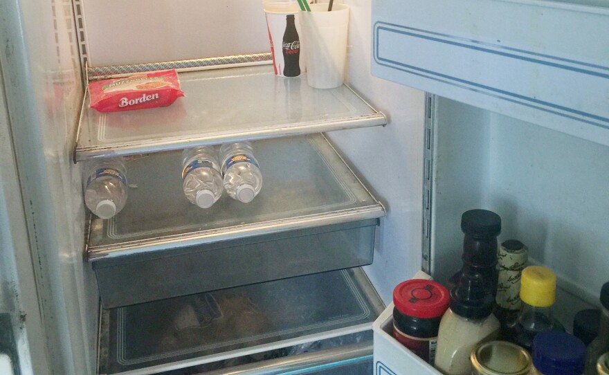 Though the light in Maldonado's refrigerator still works, power outages during Hurricane Maria broke the mechanism that helps keep food — and the insulin he depends on — cold.