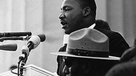 Dr. Martin Luther King giving his "I Have a Dream" speech during the March on Washington in Washington, D.C., on 28 August 1963.