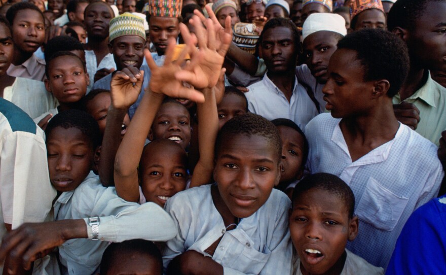 What's the median age in Africa? To find out, take our quiz. Above: Crowds wait for a festival in Maiduguri. Bonus question: Where is Maiduguri? Answer: It's the capital of Boron State in northeastern Nigeria.