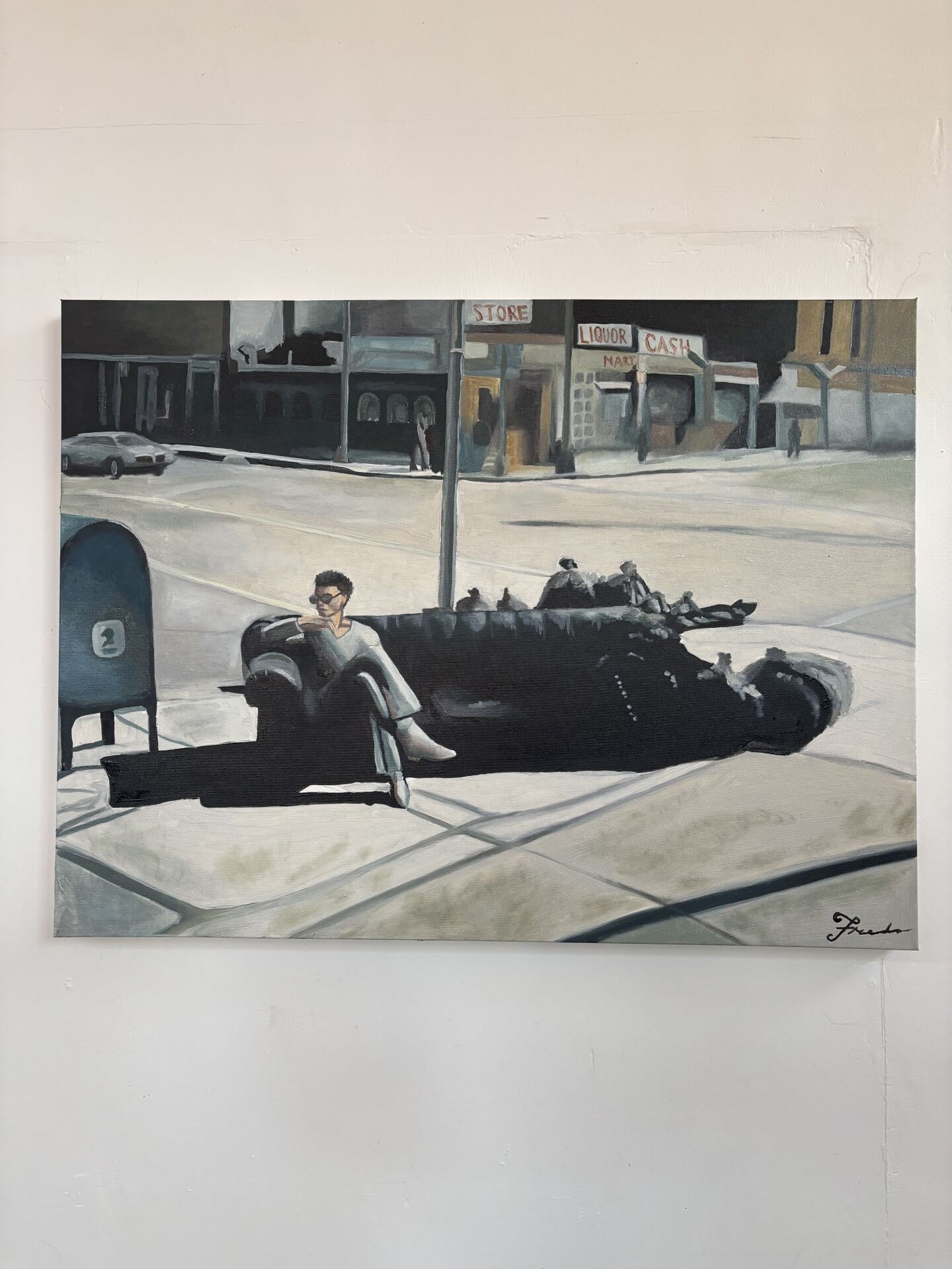 An oil painting by Fredo Gillis called 'A New York Self Portrait", 2025.