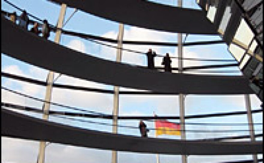 Sir Norman Foster designed the steel and glass dome that tops Berlin's Reichstag, or parliament building.