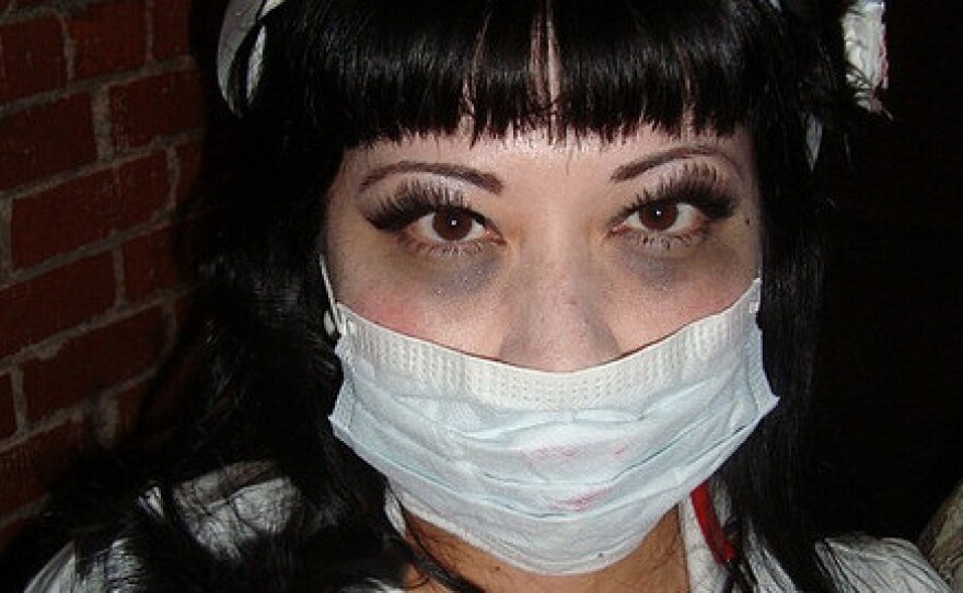 It's a bird. It's a flu. Actually, it's Marie Lodi in costume in 2008 as "Bird Flu."