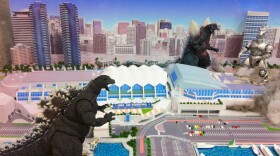 In 2011 there was a display on the exhibit floor where Godzilla and his friends were having a kaiju battle royale at the Convention Center. July 23, 2011