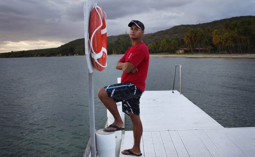 Edward Bonet, 23, lives in Cabo Rojo, Puerto Rico, and works on the dive team at the Copamarina Beach Resort & Spa in the town of Guanica. He lives with his grandmother, while his mother and sister live in Central Florida.