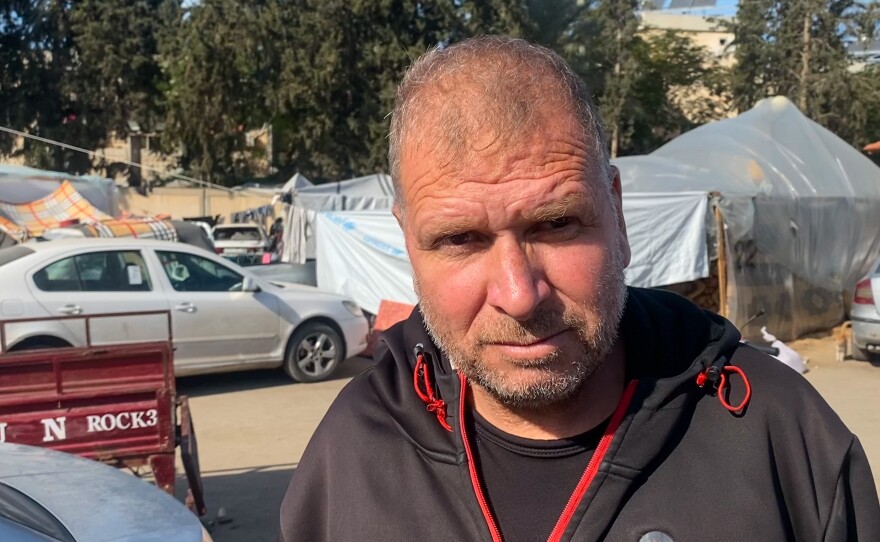 Mohammed Abu Salah and his family relocated multiple times before building their tent in Rafah. "These tents are not for humans and there is no dignity here," he said.