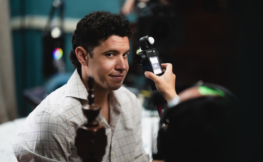 Daniel Figuera on the set of the film "Décima," directed by John Colón. (2025)