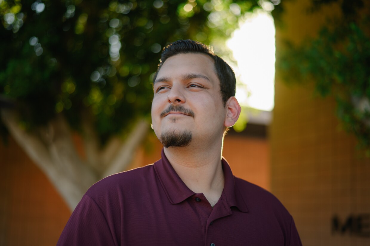 Calipatria City Councilmember Michael Luellen stands for a portrait at the Imperial Valley College in El Centro, California on September 26, 2024. Luellen strongly opposed the county’s current lithium spending plan.
