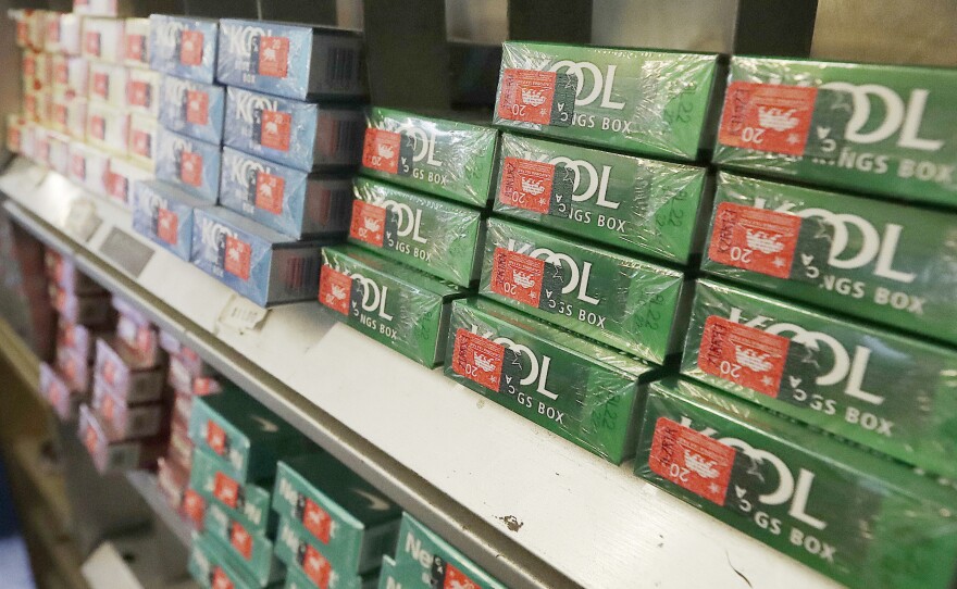 Menthol cigarettes and other tobacco products are displayed at a store in San Francisco in 2018.