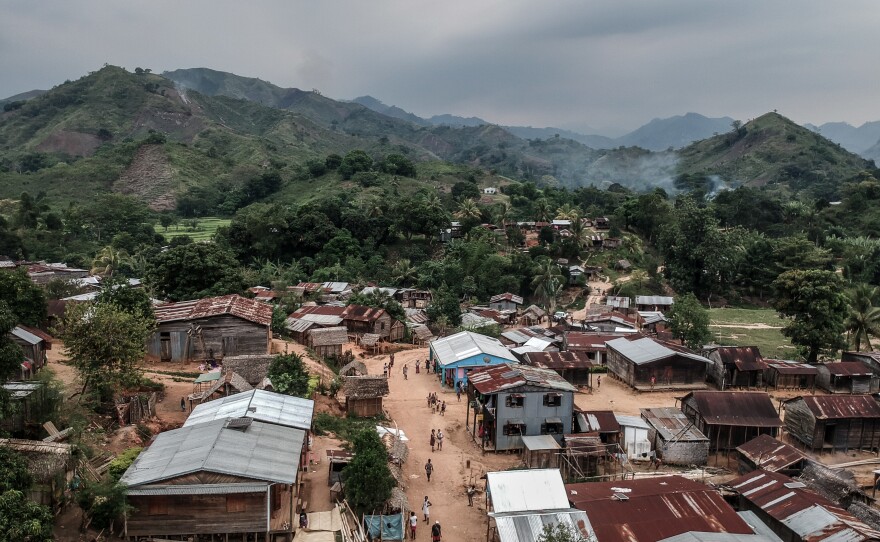 An aerial view of the village of Belambo, which lies at the heart of the vanilla-producing region in northern Madagascar.