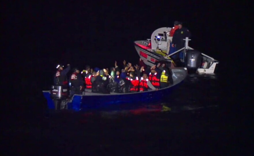 A panga boat is pictured off the La Jolla coast, May 17, 2021.