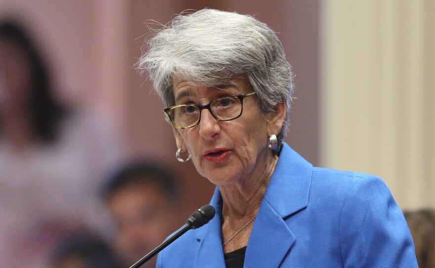 State Sen. Hannah-Beth Jackson addressed the California state Senate in August on a measure requiring at least one female director on corporate boards of publicly traded companies based in the state. On Sunday, Gov. Jerry Brown signed Jackson's bill.