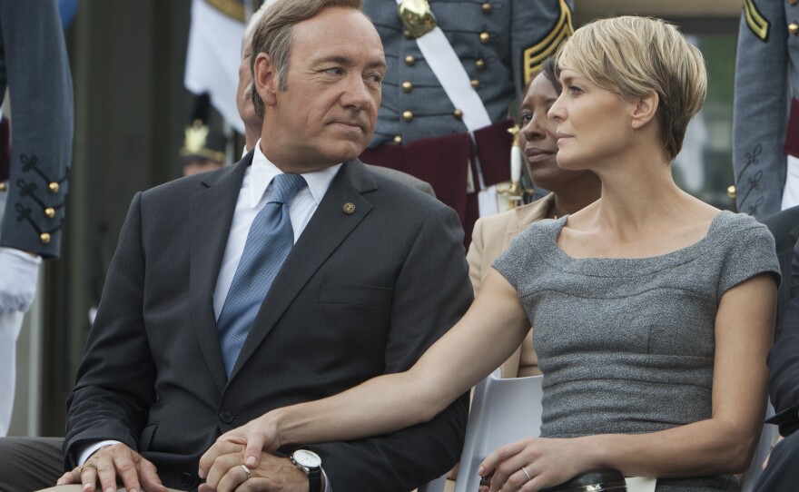 Kevin Spacey (left) and Robin Wright star in <em>House of Cards, </em>directed by David Fincher. The Netflix series, which follows a Machiavellian politician, is an adaptation of a BBC series of the same name. <a href="http://www.npr.org/2013/01/31/170465471/spacey-and-fincher-make-a-house-of-cards">Hear an interview with Spacey and Fincher</a>.