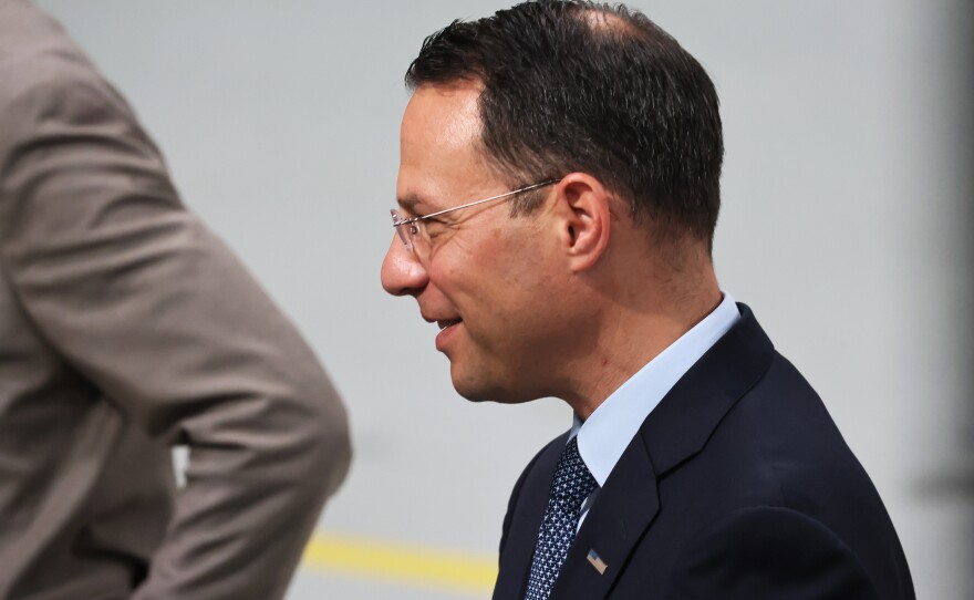 Pennsylvania Attorney General Josh Shapiro speaks with people as he awaits a speech from U.S. President Joe Biden at Mack Truck Lehigh Valley Operations on July 28, 2021 in Macungie, Pa. Shapiro is the presumptive Democratic nominee for Pennsylvania governor.